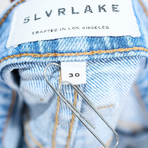 SLVRLAKE Straight Leg Jeans Women 30 Light Blue High Rise Premium Denim - Picture 3 of 11